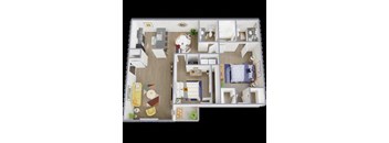a floor plan of a house with a bedroom and a living room