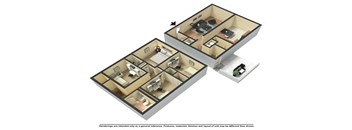 a bedroom and a living room are shown in this floor plan