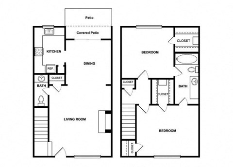 a schematic floor plan of a house with bedrooms and a living room