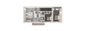 2 Bedroom 3D Plan
