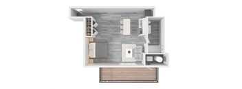 Studio 1 Bathroom 3D