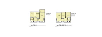 Two floor plan of a residential building.