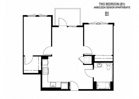 a black and white floor plan of a small house
