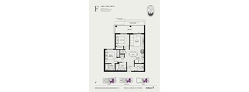 A floor plan for a 2 bedroom, 2 bathroom apartment at Anthem Cypress.