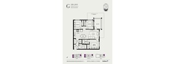 A floor plan for a 3 bedroom, 2 bathroom apartment is displayed.