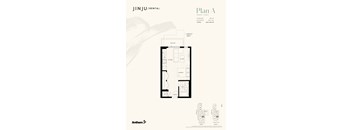 A floor plan for a studio apartment by JINJU/RENTAL.