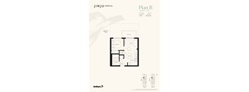 A floor plan for a 1 bedroom 1 bath apartment at JINJU/RENTAL.