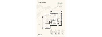 A floor plan for a 3 bedroom, 2 bathroom apartment with a balcony and garage.