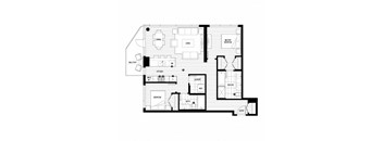 A black and white floor plan of a house with labeled rooms.