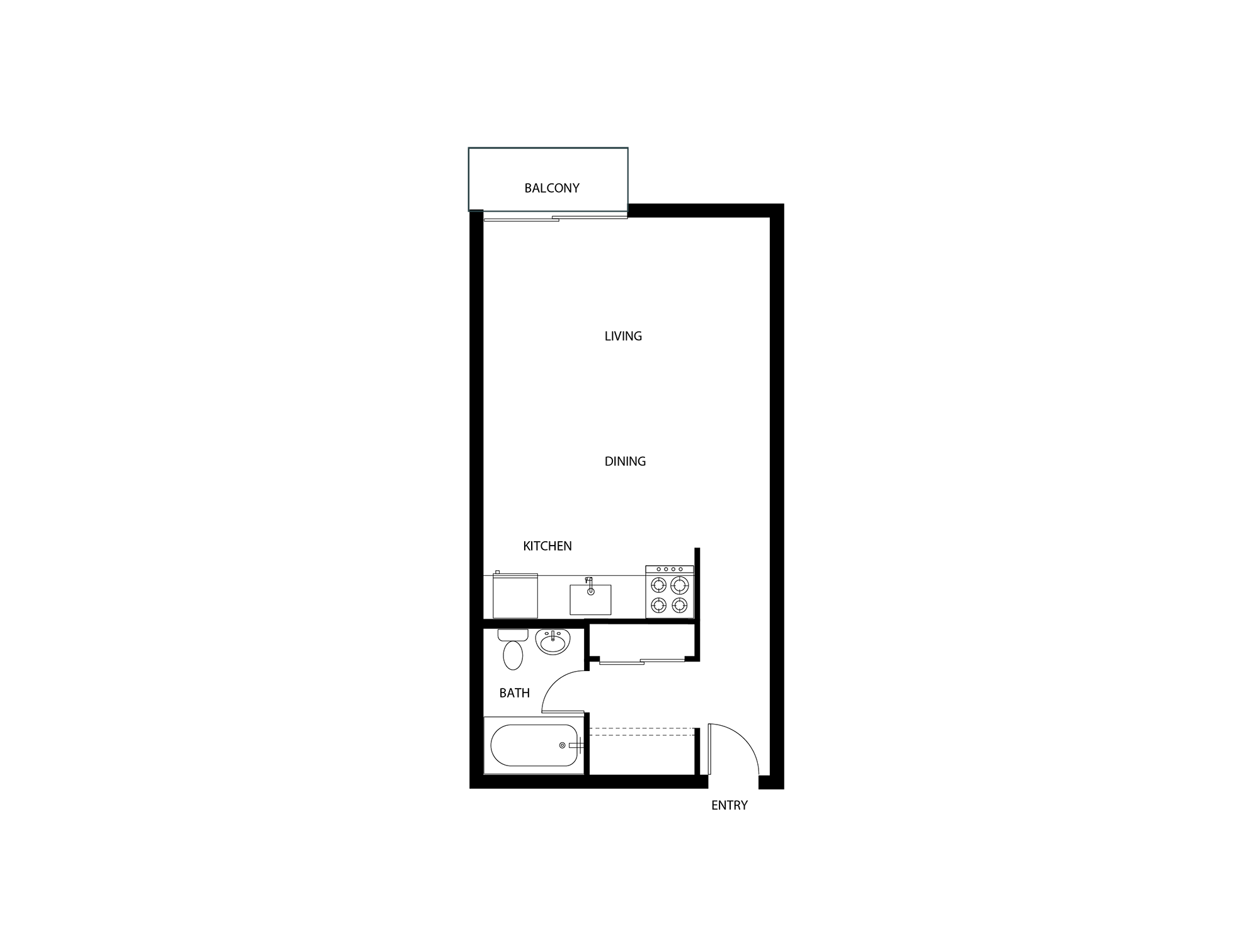 A floor plan of a house with labeled rooms.