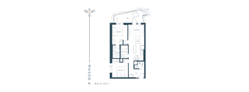 floor plan of a 555 sq ft apartment