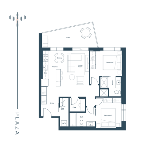 a floor plan of a house with a black and white floor plan