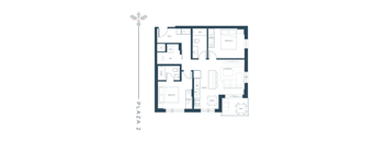 a floor plan of a house with a black and white floor plan