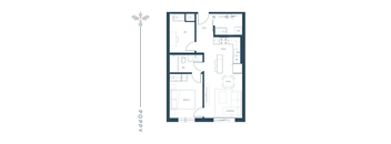 a floor plan of a house with a black and white floor plan