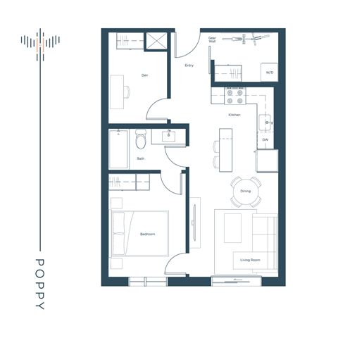 a floor plan of a house with a black and white floor plan