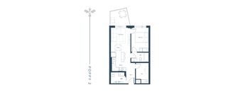 a floor plan of a house with a pool and a terrace