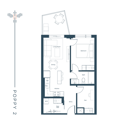 a floor plan of a house with a pool and a terrace
