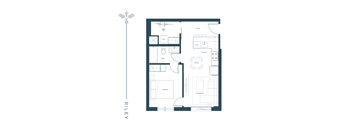 a floor plan of a house with regards to a room and a roof
