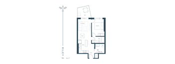 a floor plan of a house with a pool and a terrace