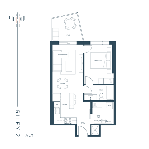a floor plan of a house with a pool and a terrace