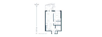 a floor plan of a home with a bedroom and a living room