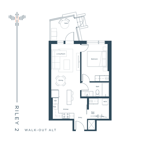 a floor plan of a home with a bedroom and a living room