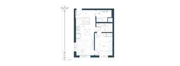 a floor plan of a house with a black and white floor plan