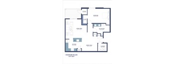 a floor plan of a unit with a bedroom and a living room