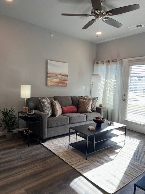 a living room with a couch and a coffee table