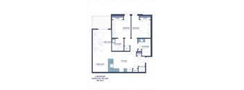 a floor plan of a unit with a bedroom and a living room