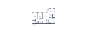the typical floor plan of a 3 bedroom apartment