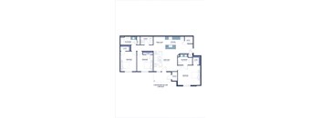 a floor plan of a bedroom floor plan with an open concept living room and kitchen
