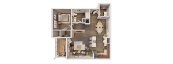 a bedroom floor plan of a 3103 sq ft apartment