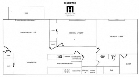a schematic diagram of the floor plan of the high park