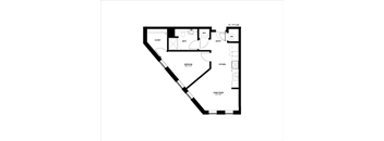 floor plan of the upper level of an l shaped floor plan with a northwest orientation
