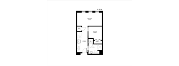 a floor plan of a unit with a bedroom and a living room