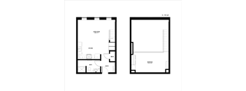 a floor plan of a house with floor plans of two different floors