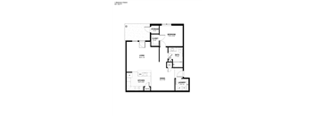 a floor plan of a 1 bedroom floor plan with a bathroom and a living room