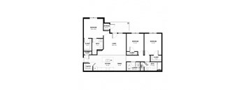 the schematic floor plan of a modern house with furniture on a white background