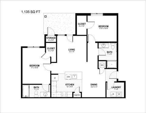 the floor plan of theoblue apartments