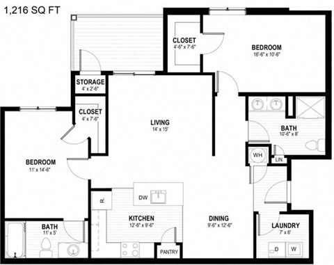 a floor plan of a house with a bedroom and a living room