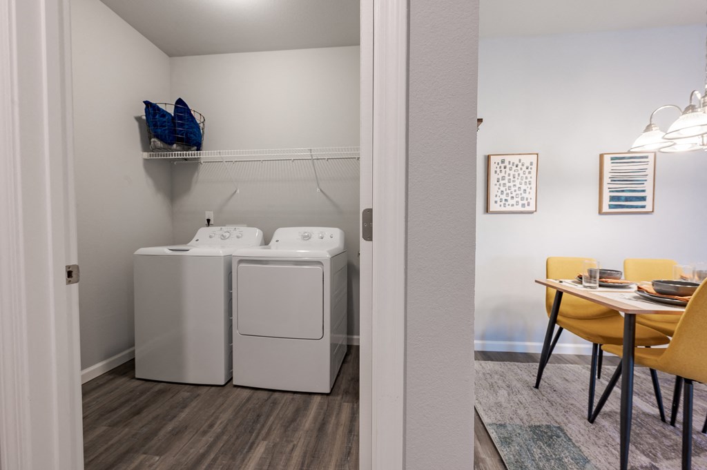 our apartments have a laundry room and dining room with washer and dryer
