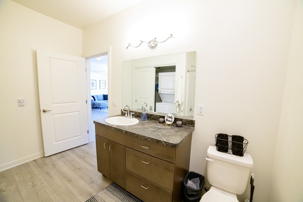 a bathroom with a toilet and a sink and a mirror