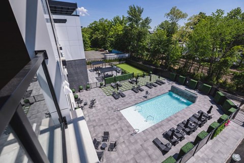 Aerial View Of A Pool at The Franklin at Westfield, Westfield, NJ