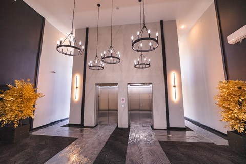 Elevators In the Lobby at The Franklin at Westfield, Westfield