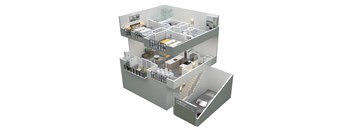 3 bed 3 bath 3D floorplan at The Franklin at Marlboro Apartments, Marlboro