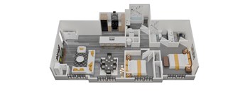 2 bedroom 2 bath 3D floorplan at The Franklin at Marlboro Apartments, Marlboro, New Jersey