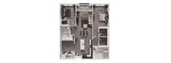 A diagram of a house layout with labeled rooms.