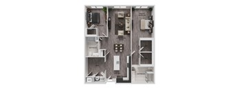 A diagram of a house layout with labeled rooms.