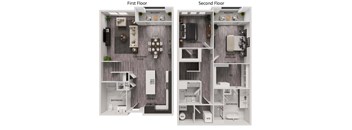 A diagram shows the layout of a one and two bedroom apartment.